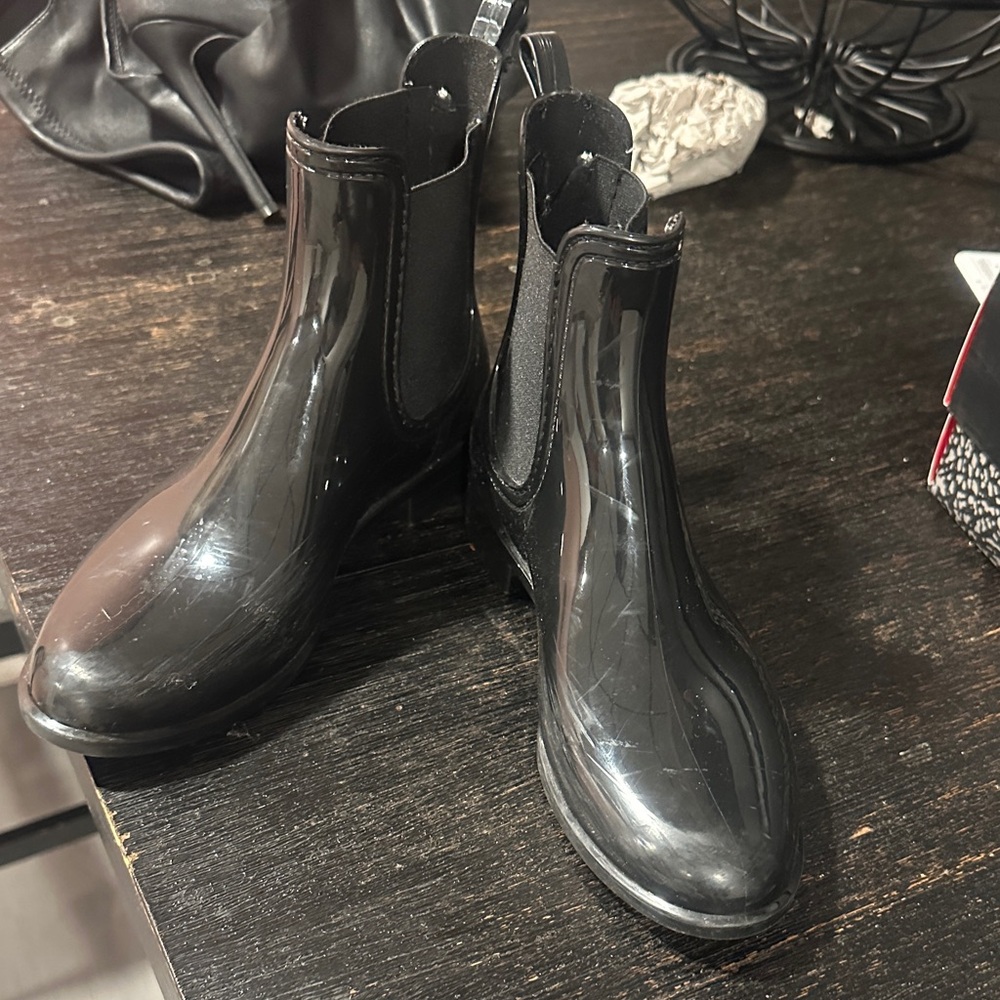 Aldo Glossy Black Rain Boots